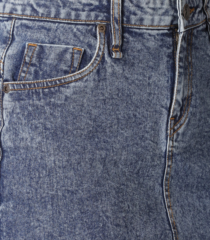 Women-Blue-Solid-Denim-Pencil-Skirt-5